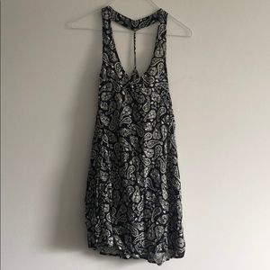 Paisley printed black and white dress